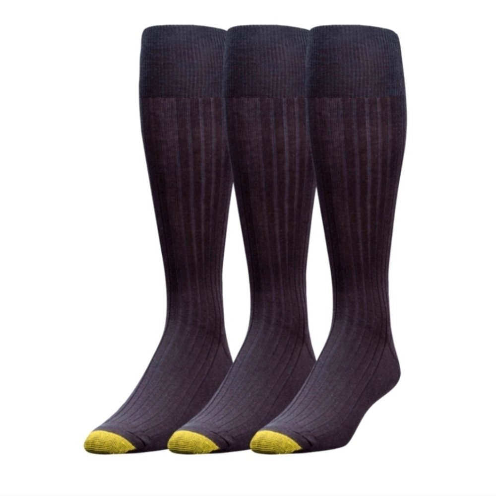 Gold Toe Men's Canterbury OTC Black Dress Socks